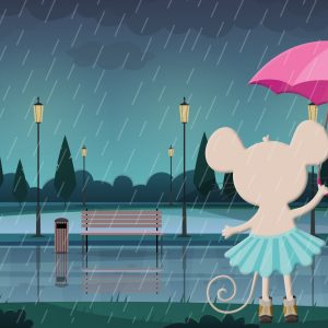 Kit de prensa 9 Lua Marthin de paseo con lluvia